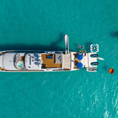 Lady Joy from above in the beautiful Bahamas water
